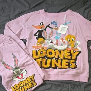 Looney Tunes Light Purple Sweatshirt and Pants Set